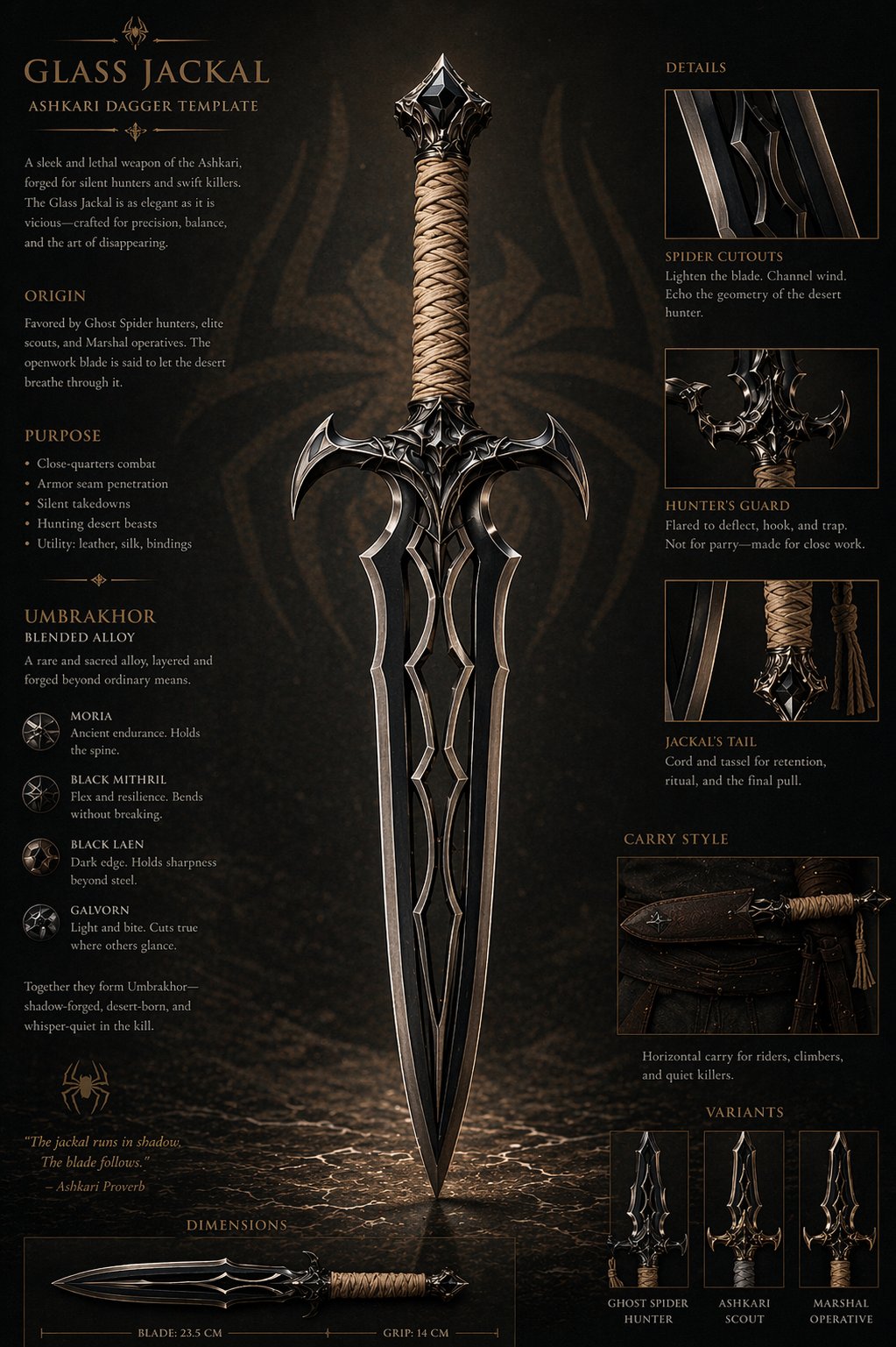 Dagger design.
