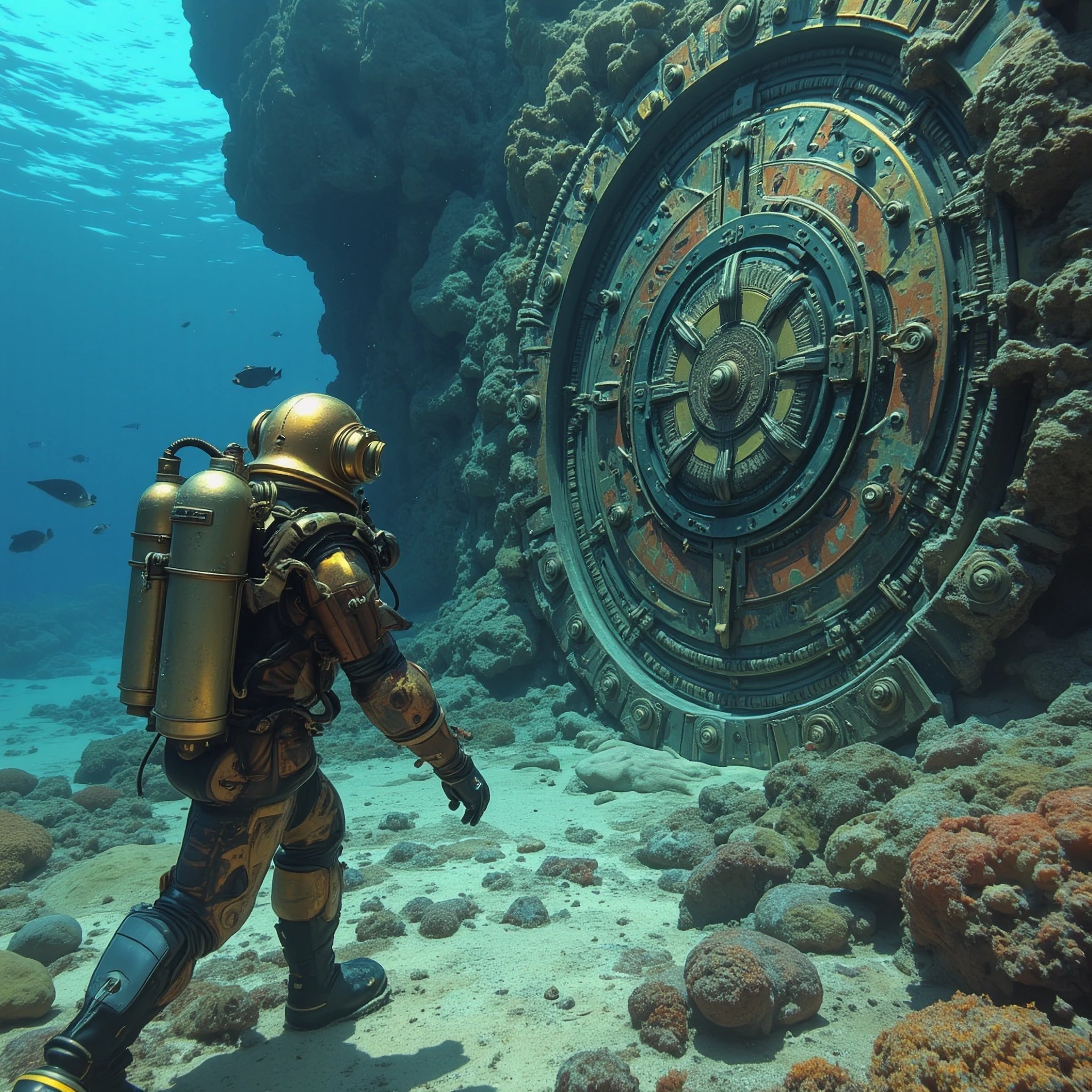 #dailyspark A diver finding a door on the seafloor