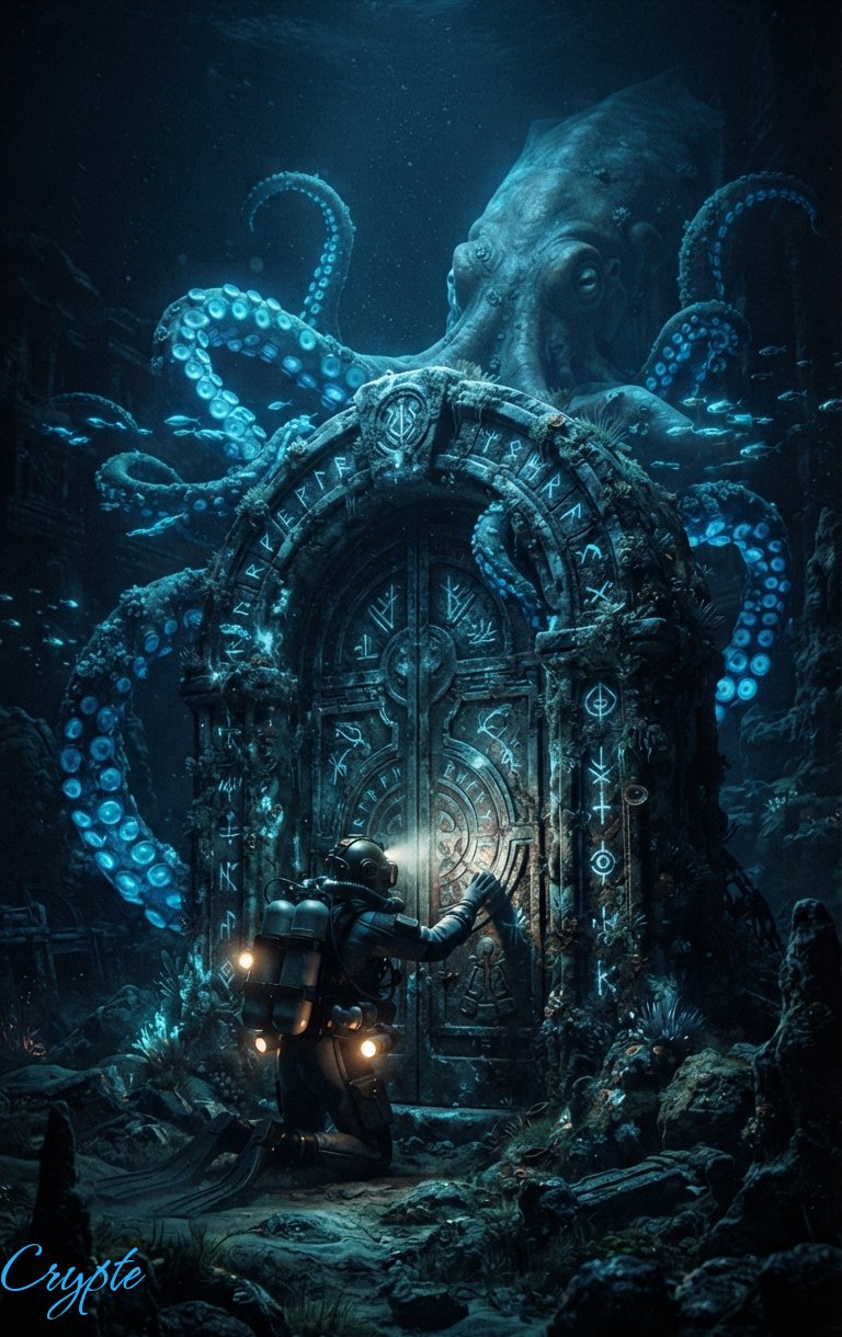#dailyspark "A diver finding a door on the seafloor”