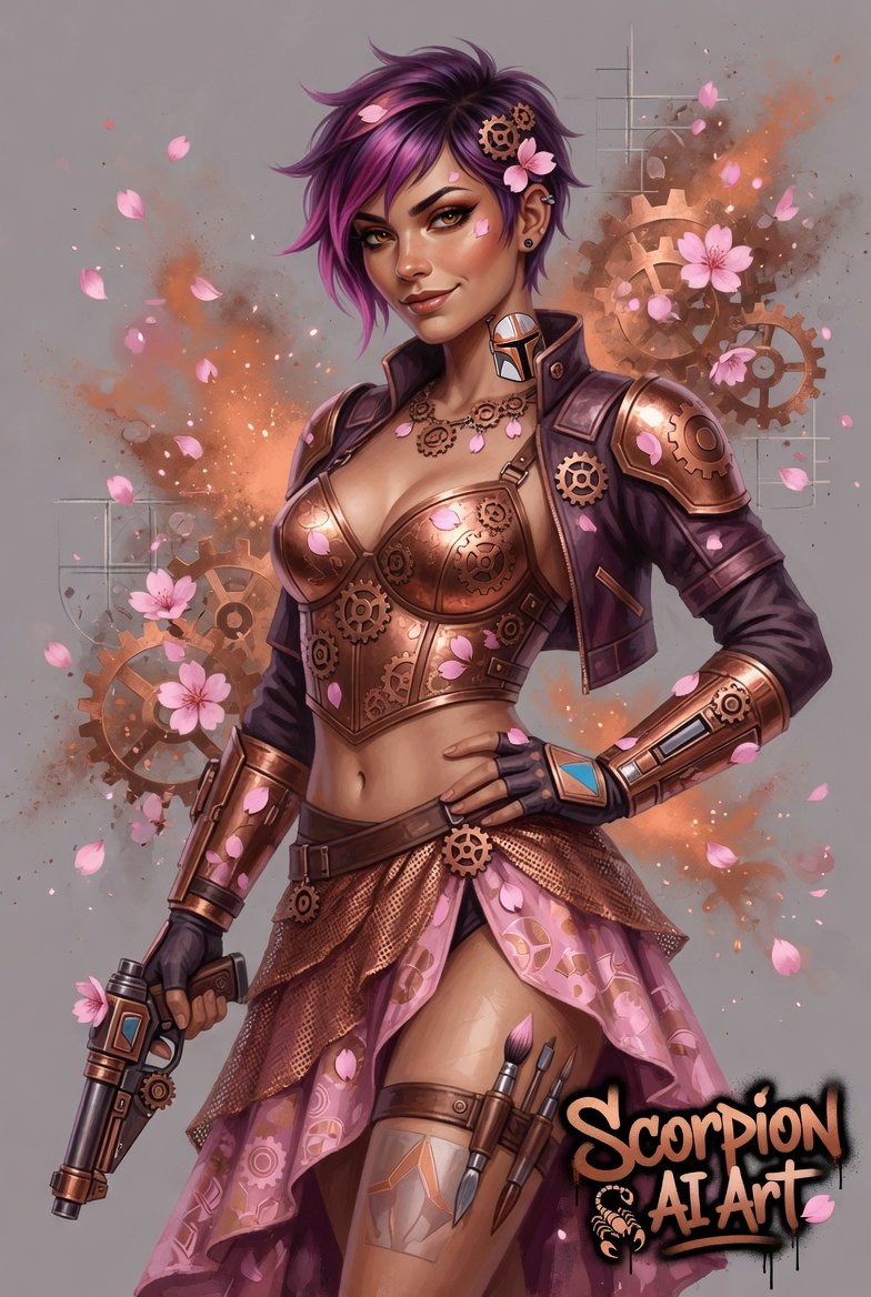 May 23 - Copper • Gears • Petal #3wordchallenge #aiartcommunity