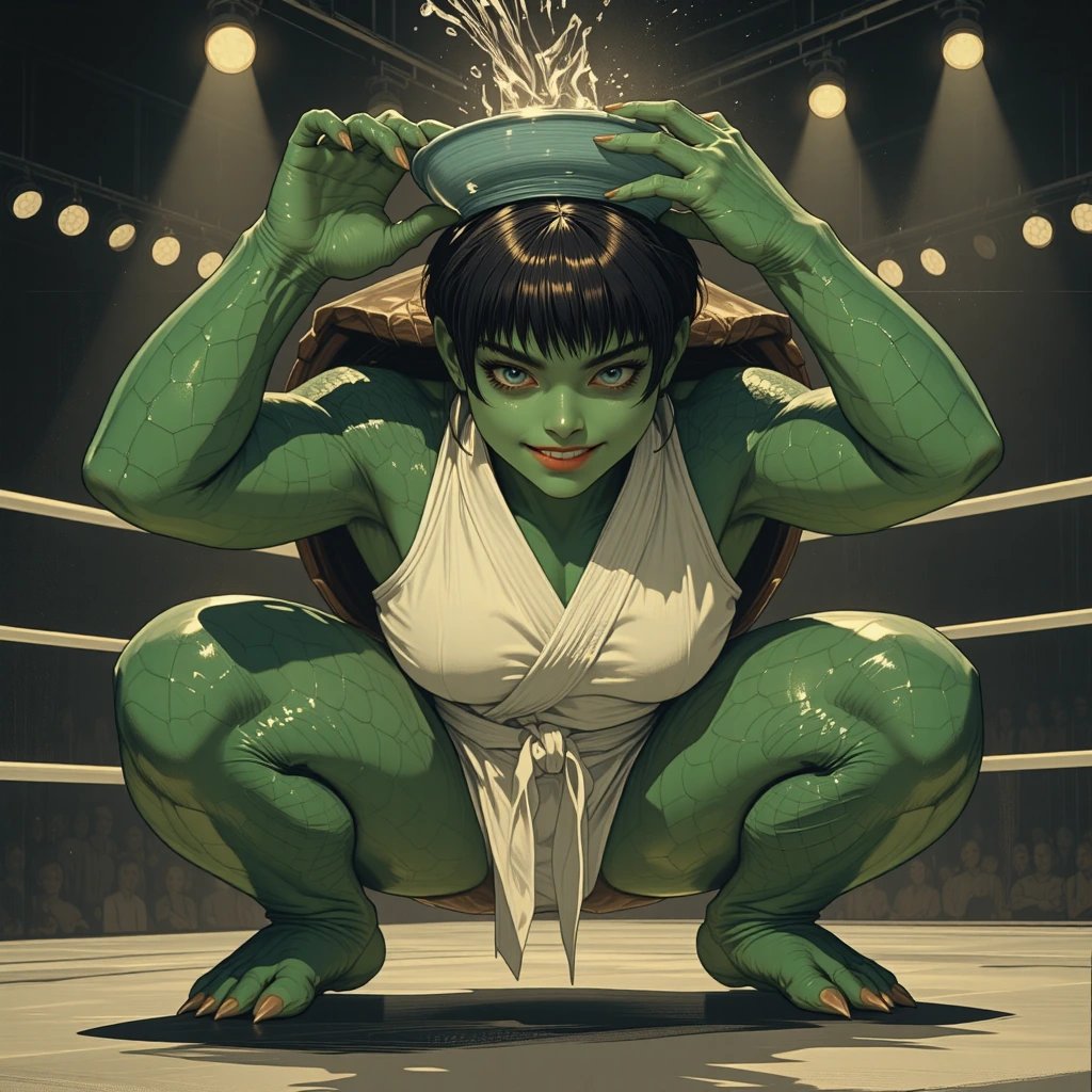 #MonsterGirlJulAI Day 24: Kappa Wrestling