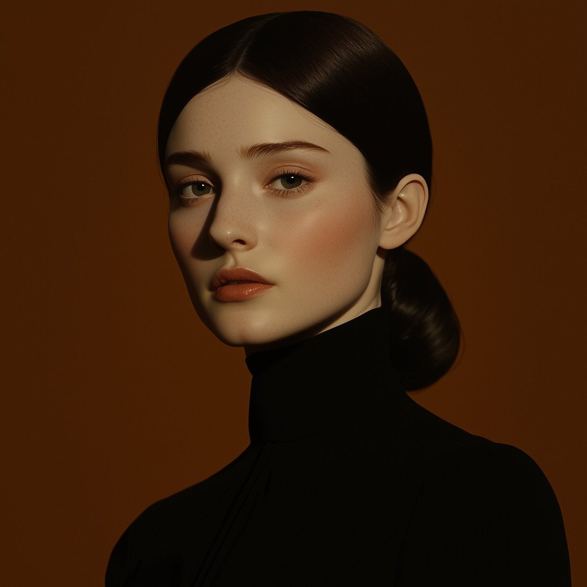 Brunette—Bun