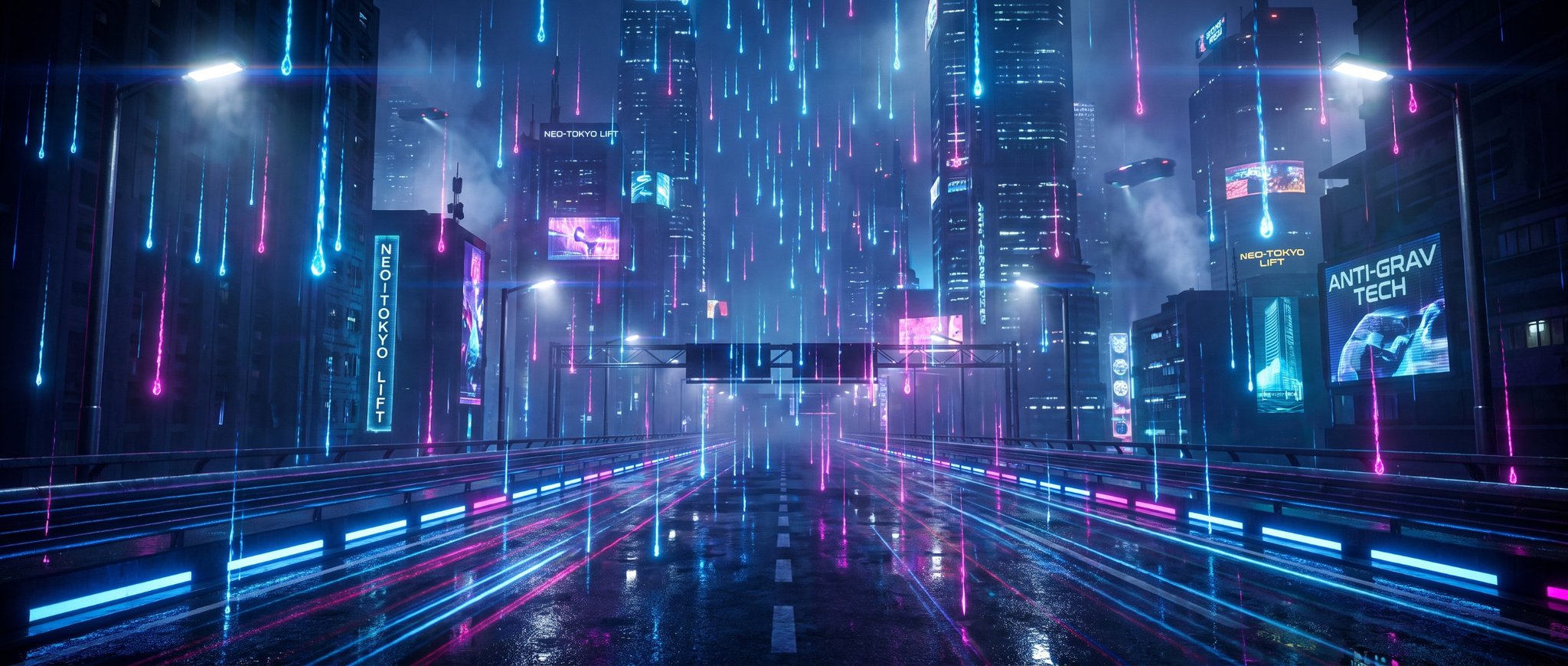 #dailyspark “rain falling upward over an empty highway”