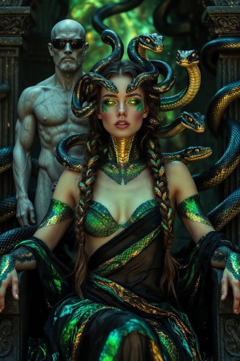 #mythsandlegends #aiart #aiartcommunity All welcome to join Day 21 Basilisk’s Gaze