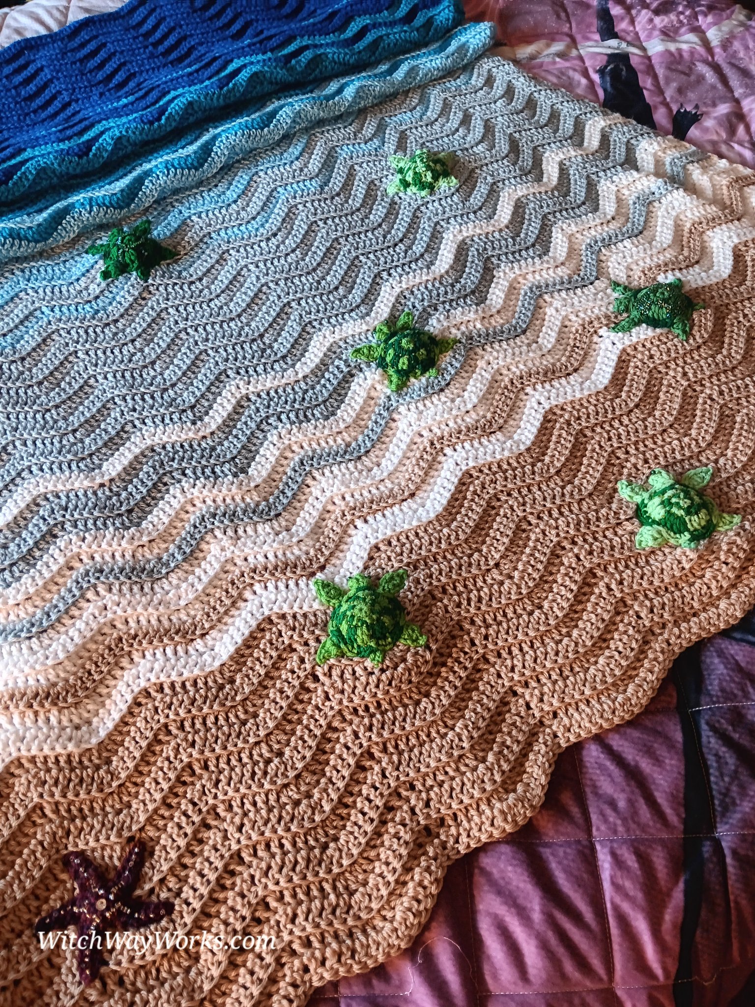 This baby sea turtle blanket has already found its forever home. It's actually one of my creations f…
