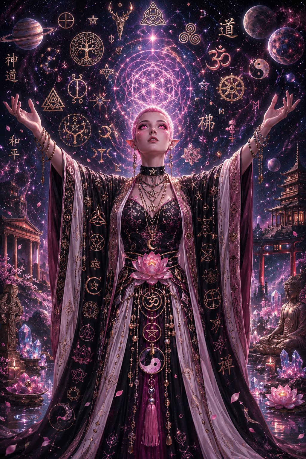Based on a Bluesky trend The Omnist Priestess. She teaches that the divine has many forms and faces.…