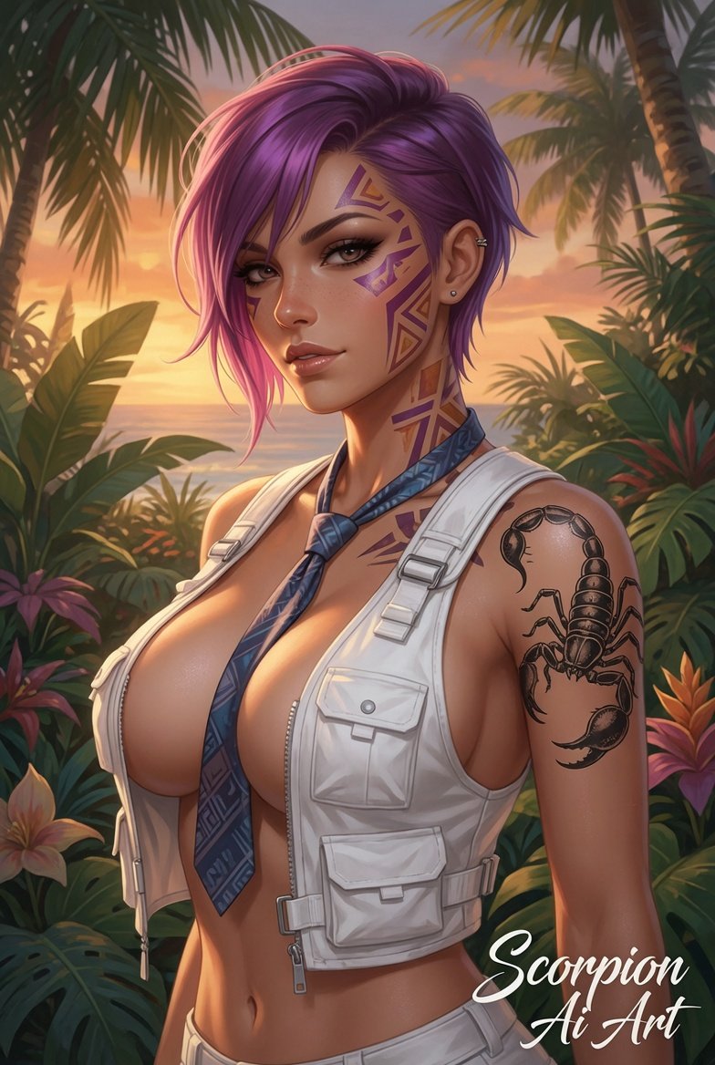 White Vest Blue Tie #aiartcommunity