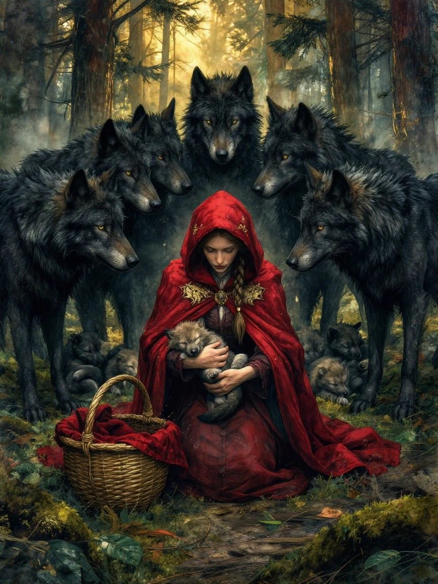 May Art Challenge All welcome to Join By @GuruScorpion Wolf Pack & Newborn Pups
