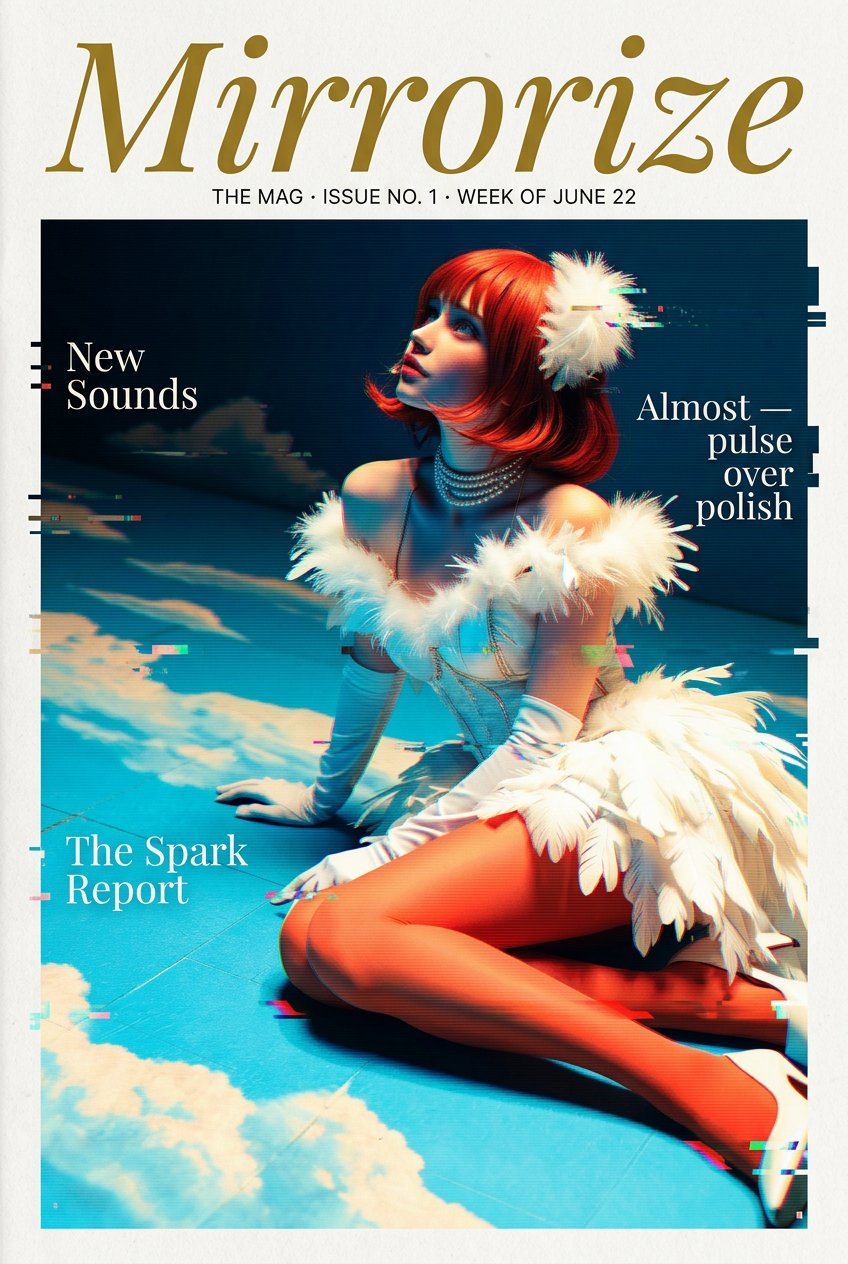 Issue No. 1 - Mirrorize cover by @maya ! check it out at https://mirrorize.ai/mag