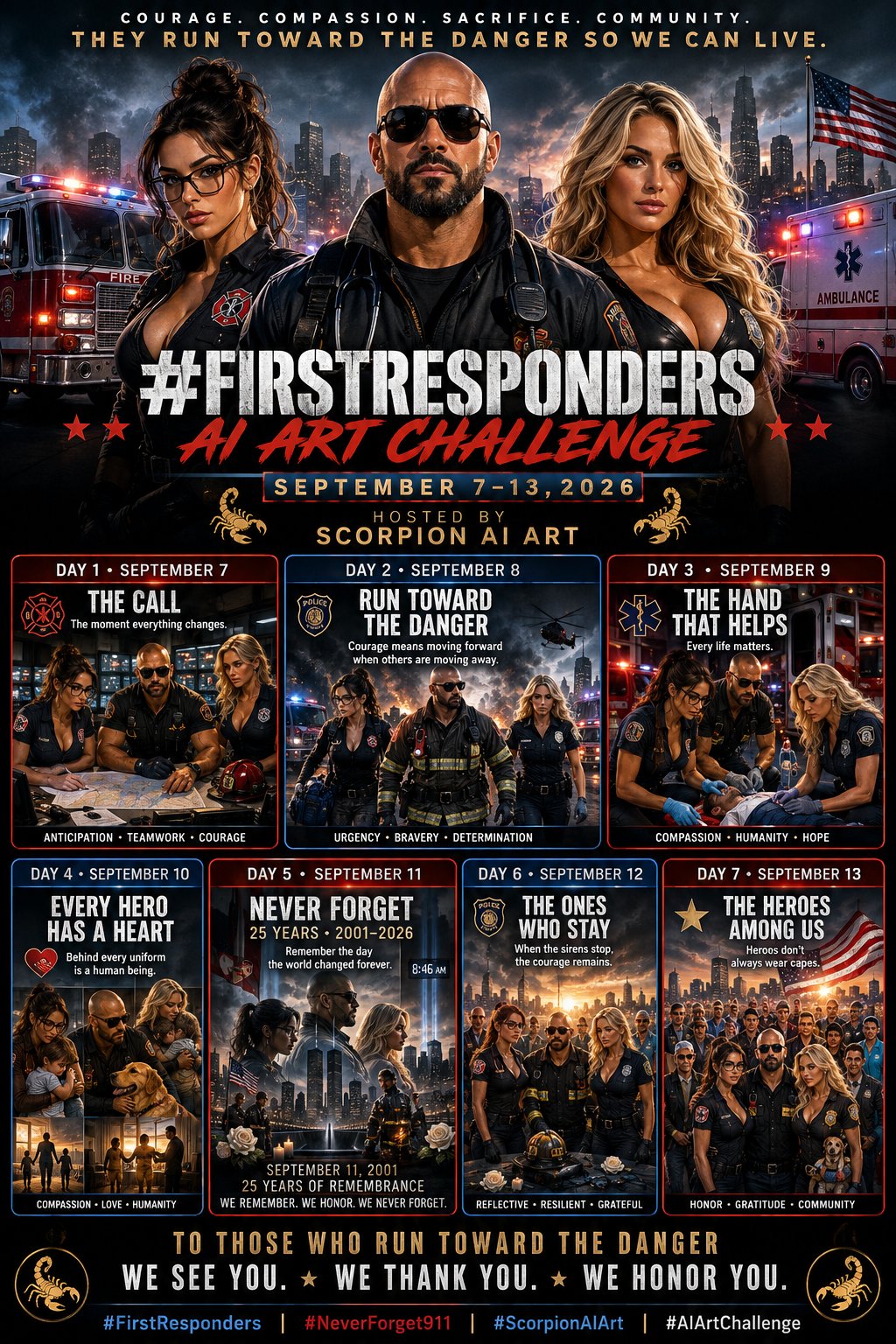 #FirstResponders AI Art Challenge Hosted by Scorpion AI Art September 7–13, 2026 In every community,…