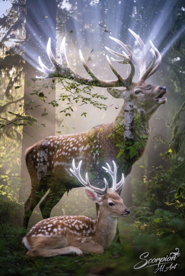 ~ May AI Art Challenge ~ #SeasonofFirstBreath A journey through birth, instinct, and wild spirit Hos…
