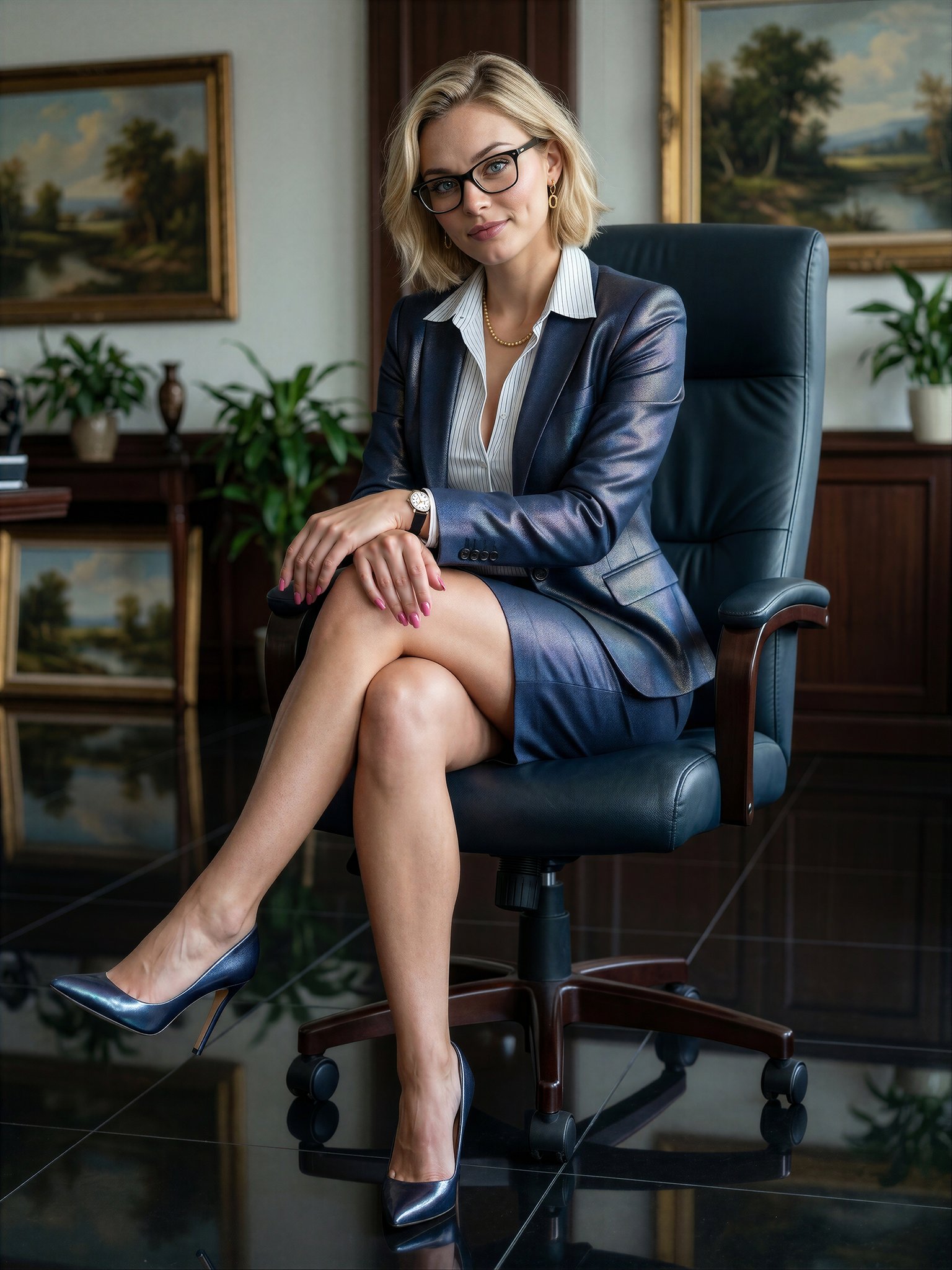 Executive Elegance A well-tailored blazer, classic heels, and a little confidence can carry you a lo…