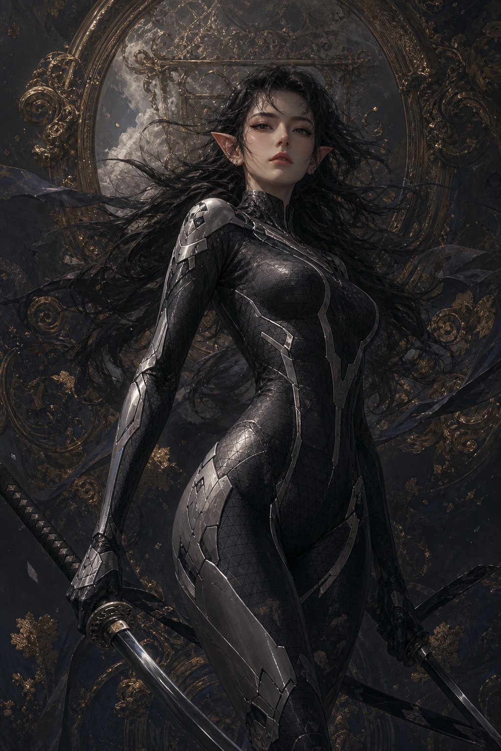 Mistress of Blades wearing her Tri-Weave Armor.