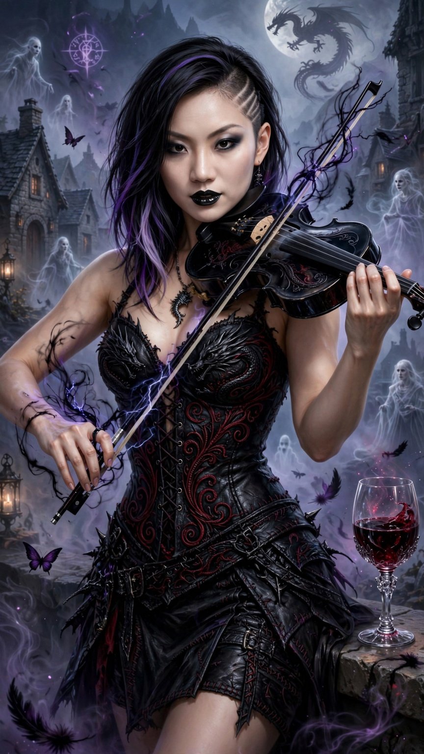 #QP Gothic Bard + Red Wine + Violin @joyaz.bsky.social #SepJedAI26challenge
