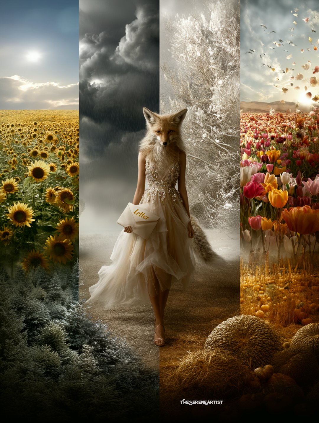 #dailyspark A Fox Delivering Letters Between Seasons 🌻❄️🌷🌦