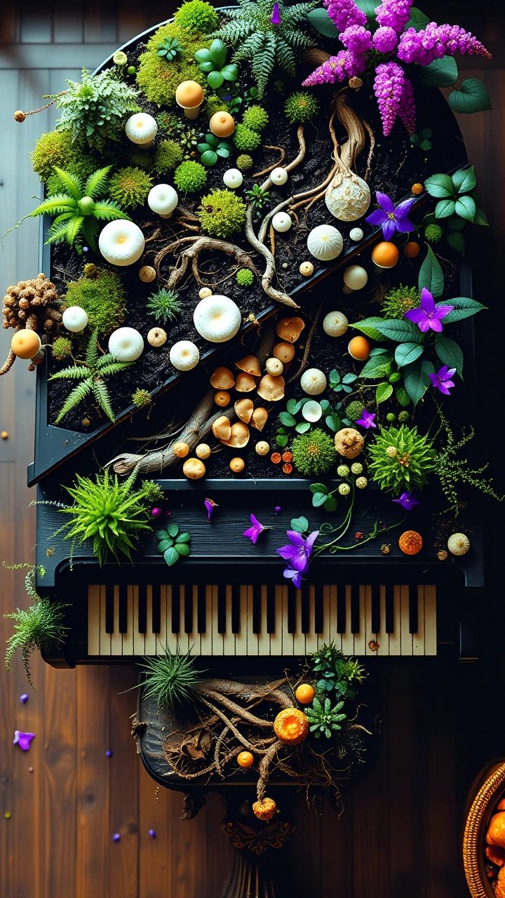 a piano slowly becoming a garden #dailyspark