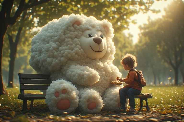#dreamspark #comic #cute #fluffy #hermia #prompt #promptshare A whimsical, oversized fluffy creature…