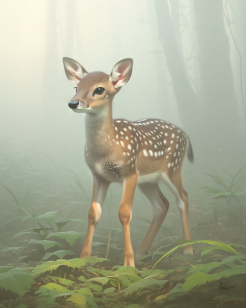 Day 1: Fawn in the Morning Mist (New Life Awakens — Baby Animals)