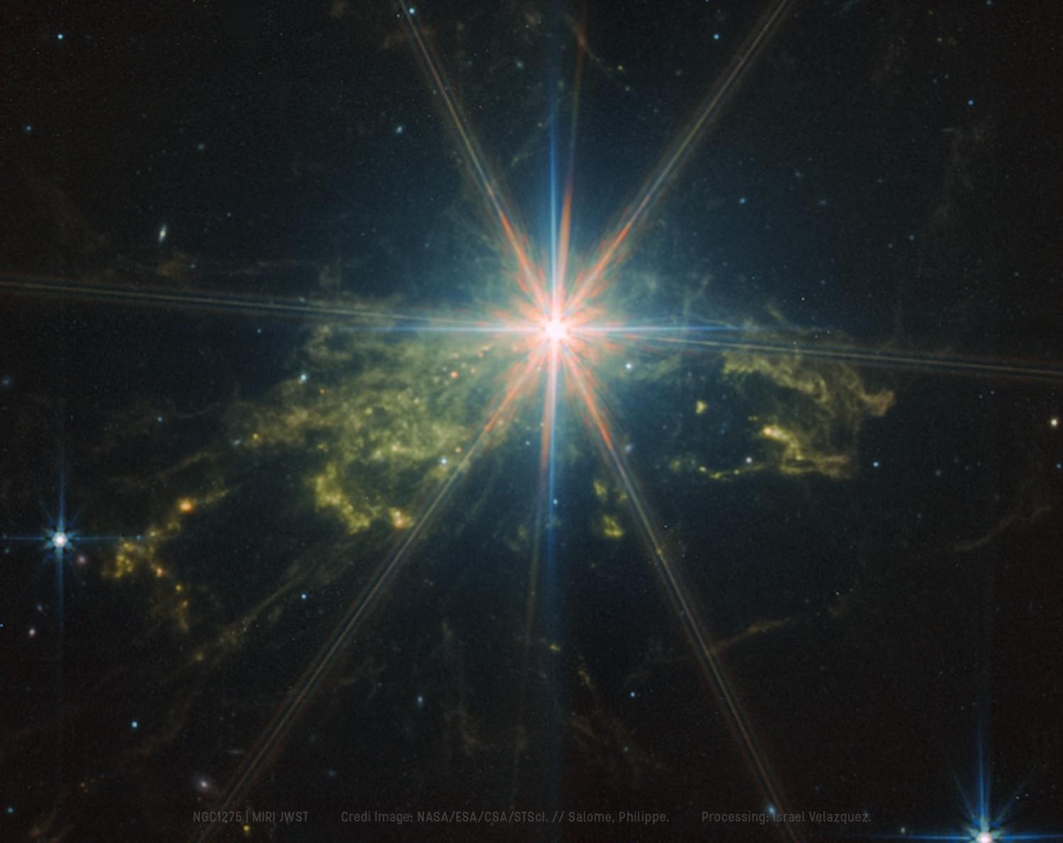 NGC1275 | MIRI, processed by ‪israelvelazquez