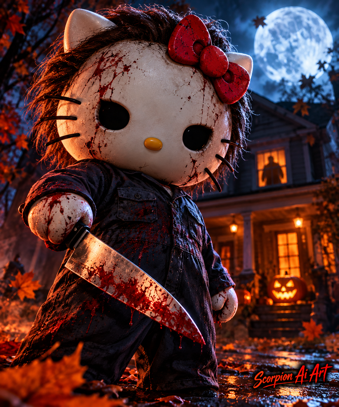 Goodnight another midnight shift tonight 🔪 Day 2: Michael Myers “Hello Kitty Myers” Silent. Relentle…