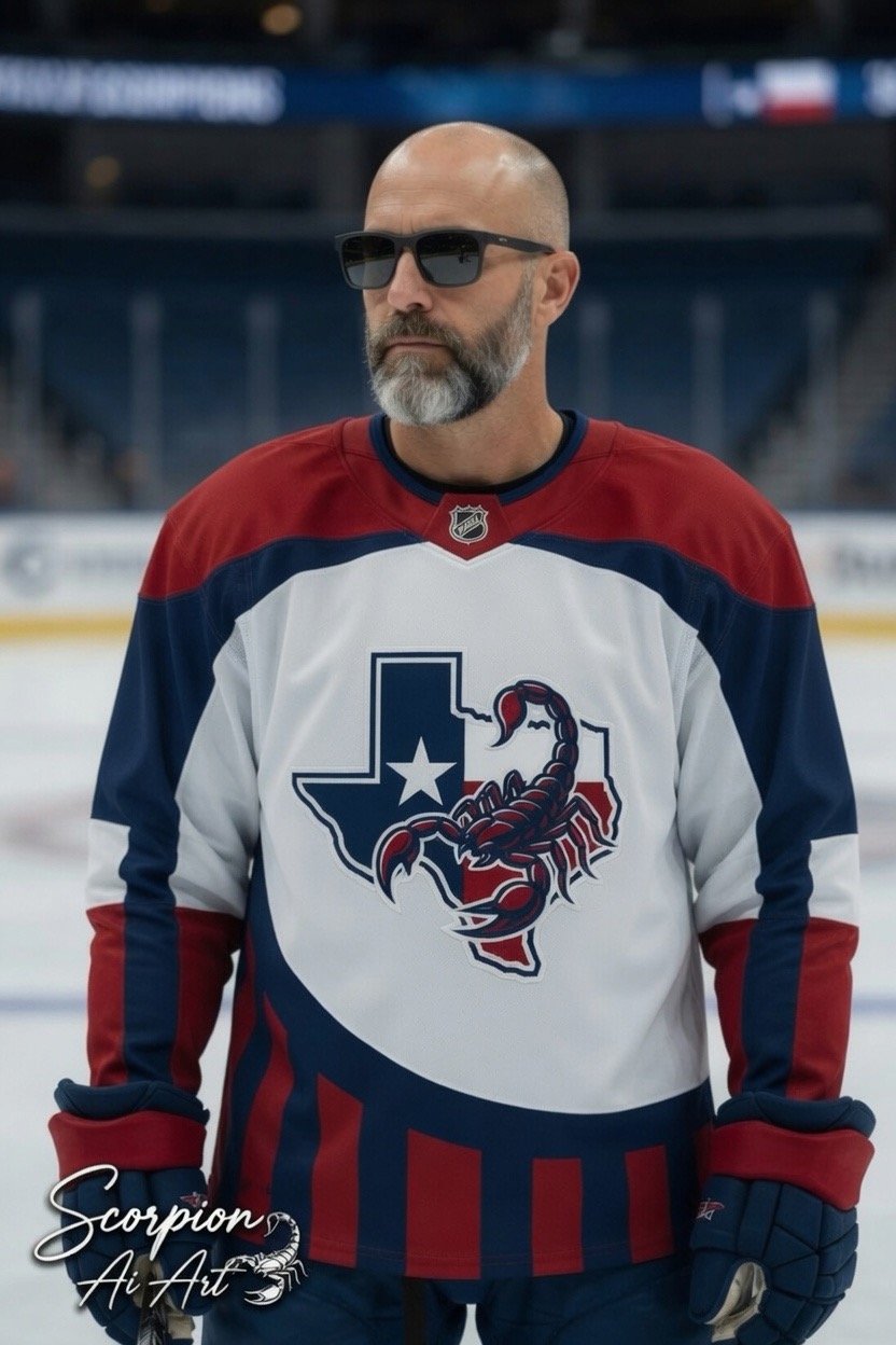 I want to submit my choice and design for possible NHL team in Houston or Austin Texas “Texas Scorpi…