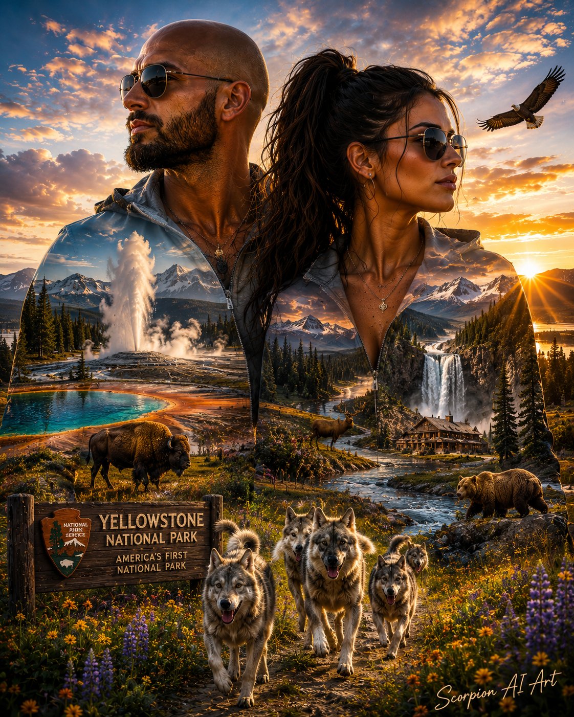 Day 12 — Yellowstone National Park (USA) 🇺🇸 #BucketList Challenge • Hosted by Scorpion Ai Art Day 12…