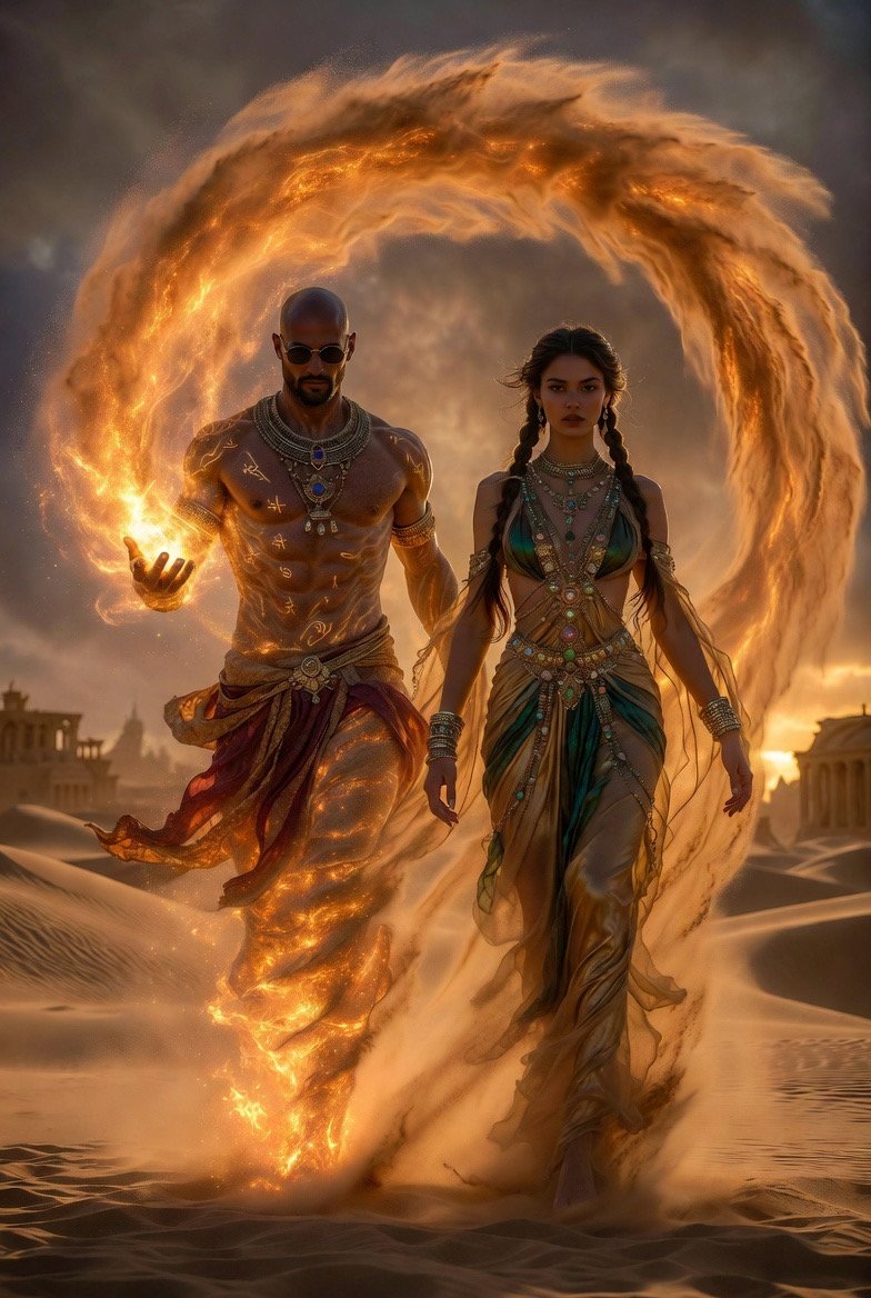 #mythsandlegends #aiart #aiartcommunity All welcome to join Day 19 Desert Djinn Monarch