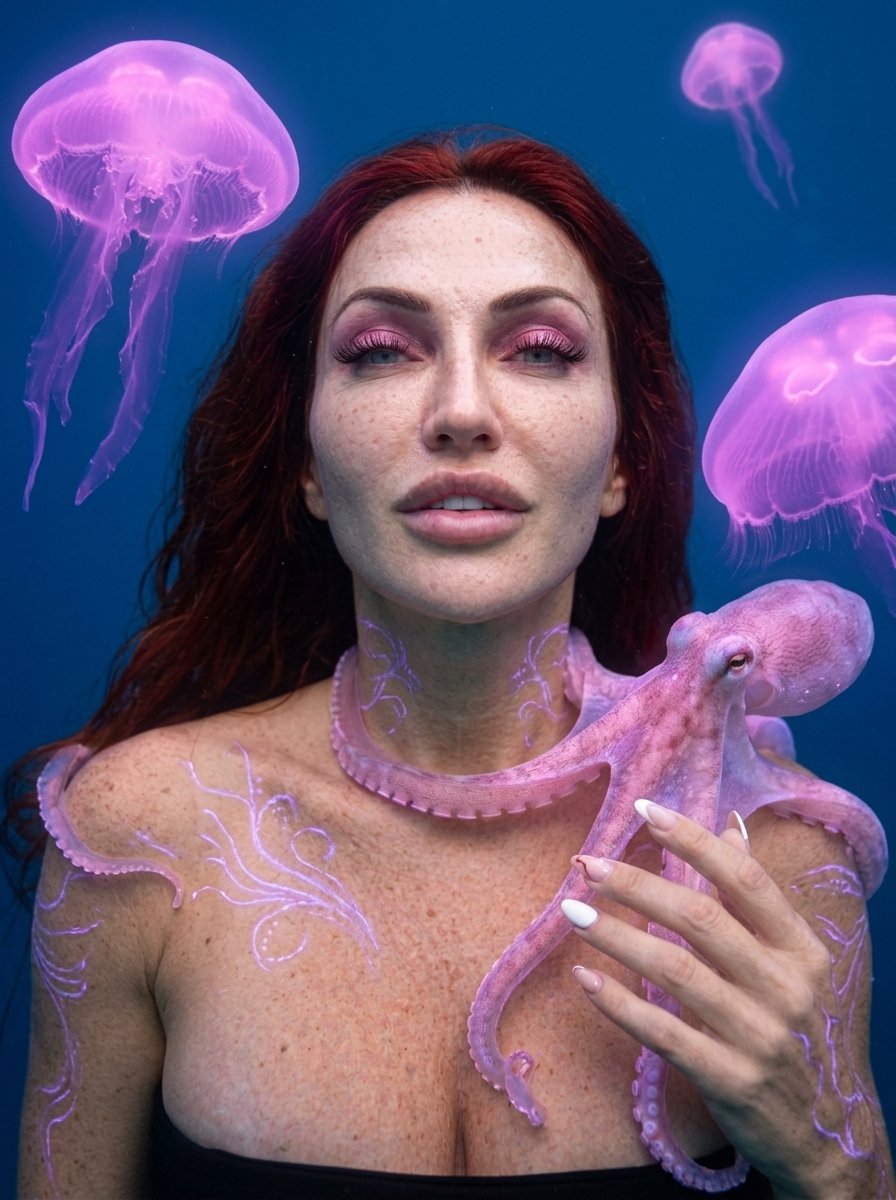 Beneath the surface - soft neon light, quiet breath, and my way of glowing differently.