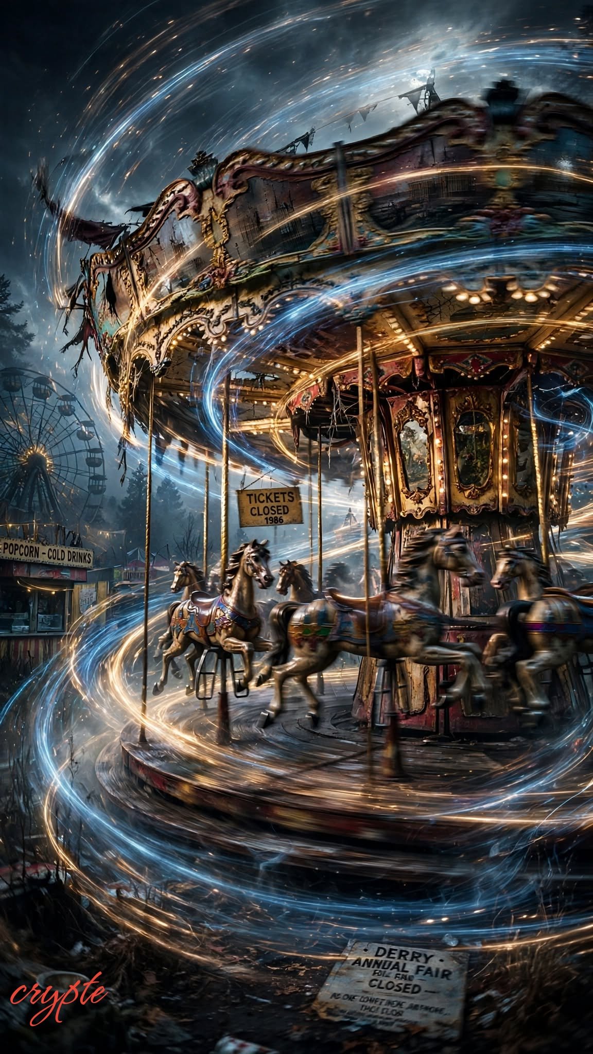 #dailyspark " a carousel abandoned mid-turn”