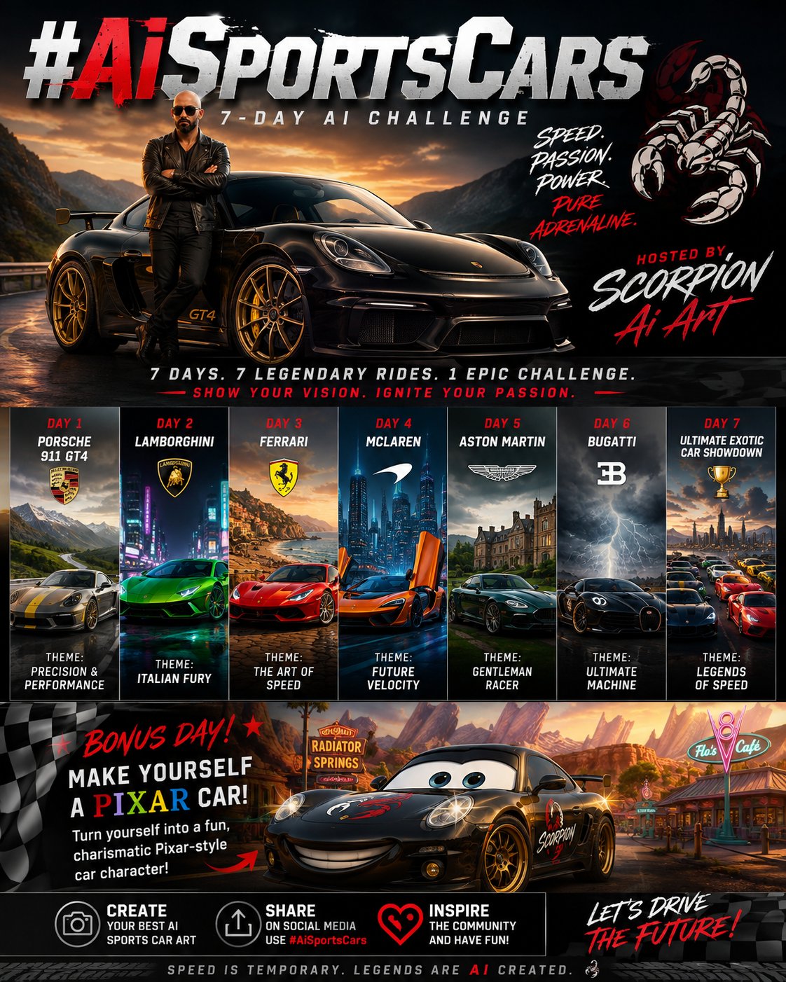🔥 #AiSportsCars — Challenge Hosted by Scorpion Ai Art 🦂 @GuruScorpion Speed isn’t just a number. It’…