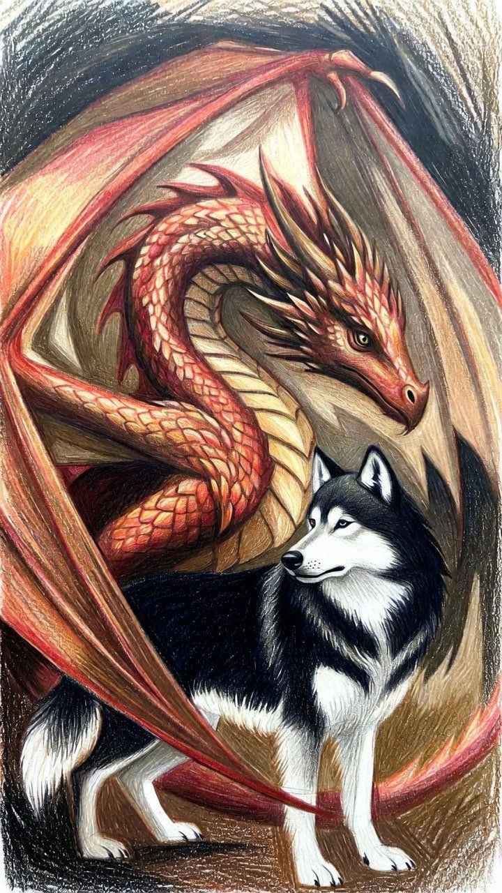#WolfWednesday #Dragonday 🐾 🧡🐺🐉
