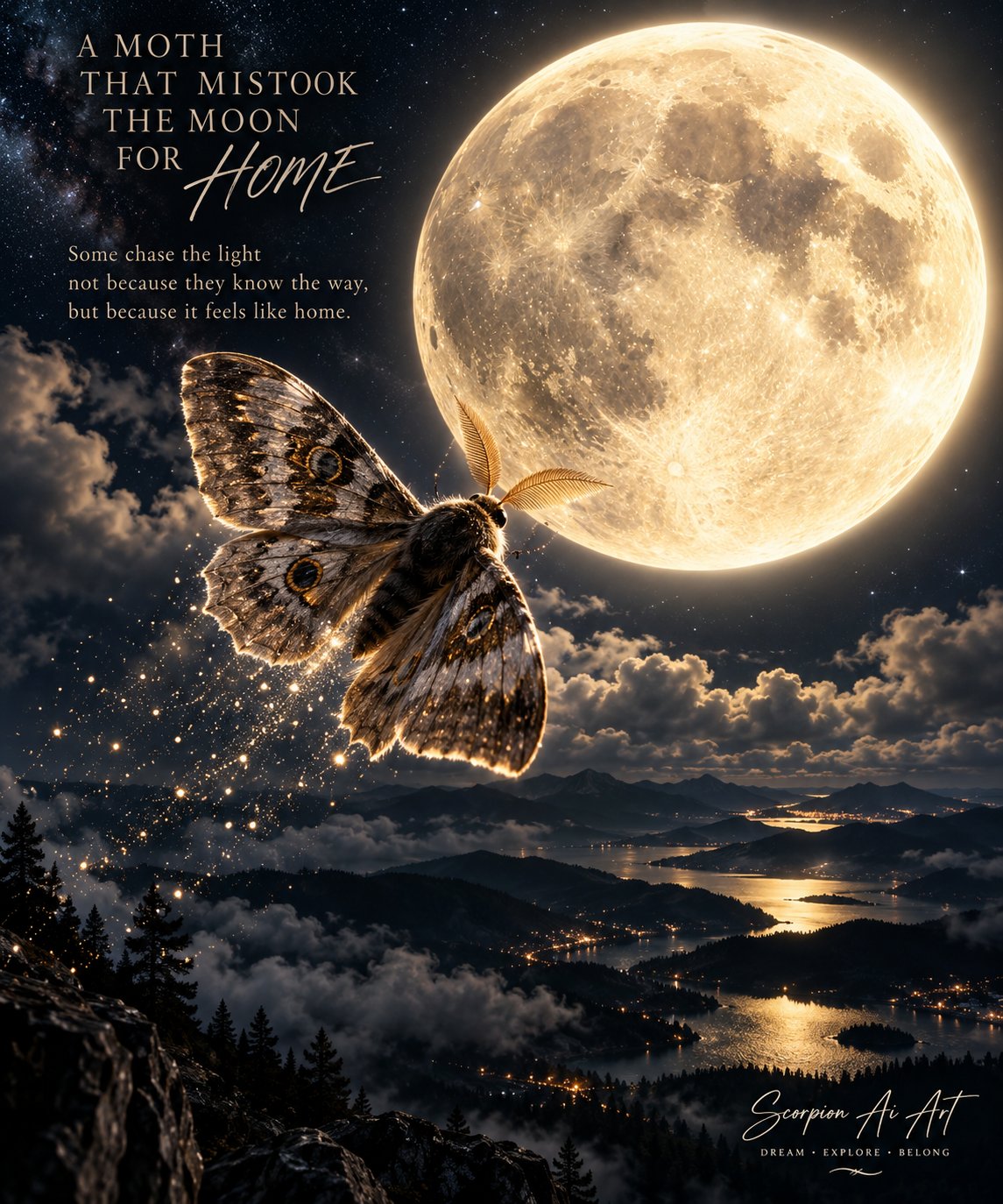 #dailyspark a moth that mistook the moon for home”