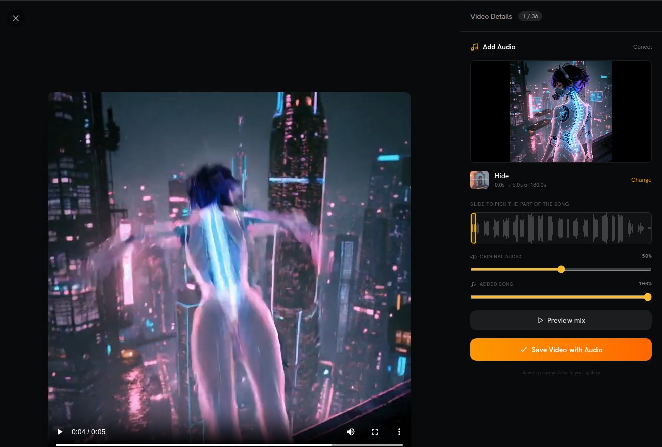 Now you can use your radio songs in your video generations. Mix them into your existing videos. This…