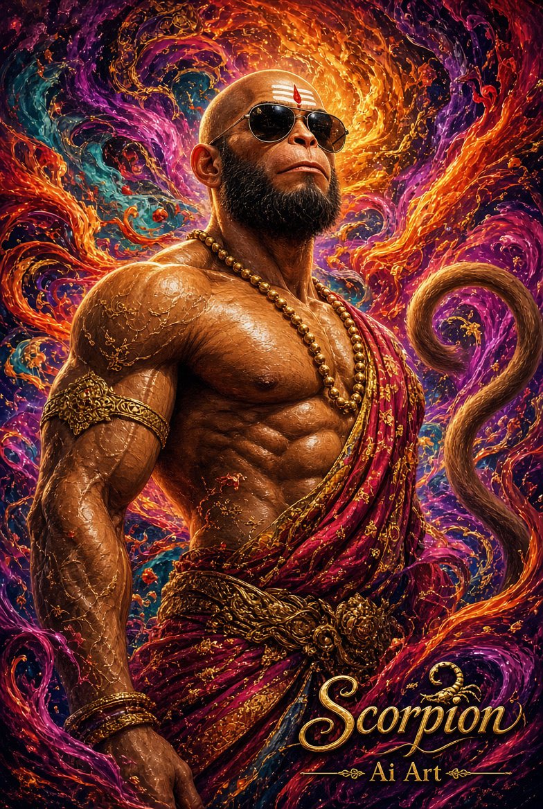 Hanuman - The Courageous Monkey God #AugustAipocalypse #BeautifulChaos Challenge By @hiddencode