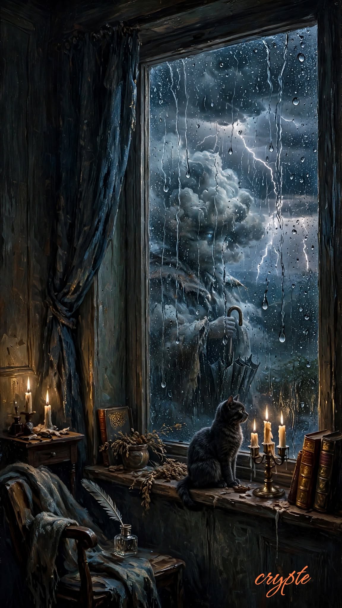 #dailyspark “A storm politely waiting outside a window”