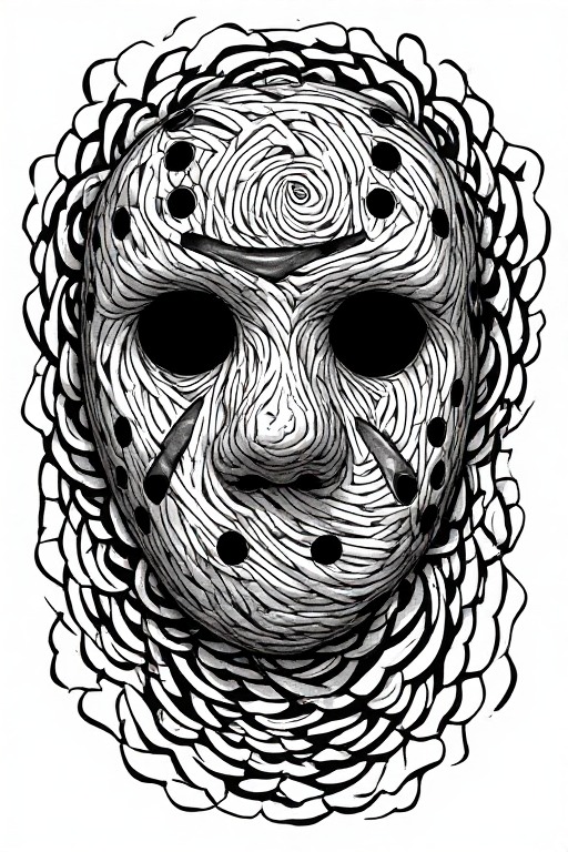 Friday the 13th Mask line illusive art For @GuruScorpion
