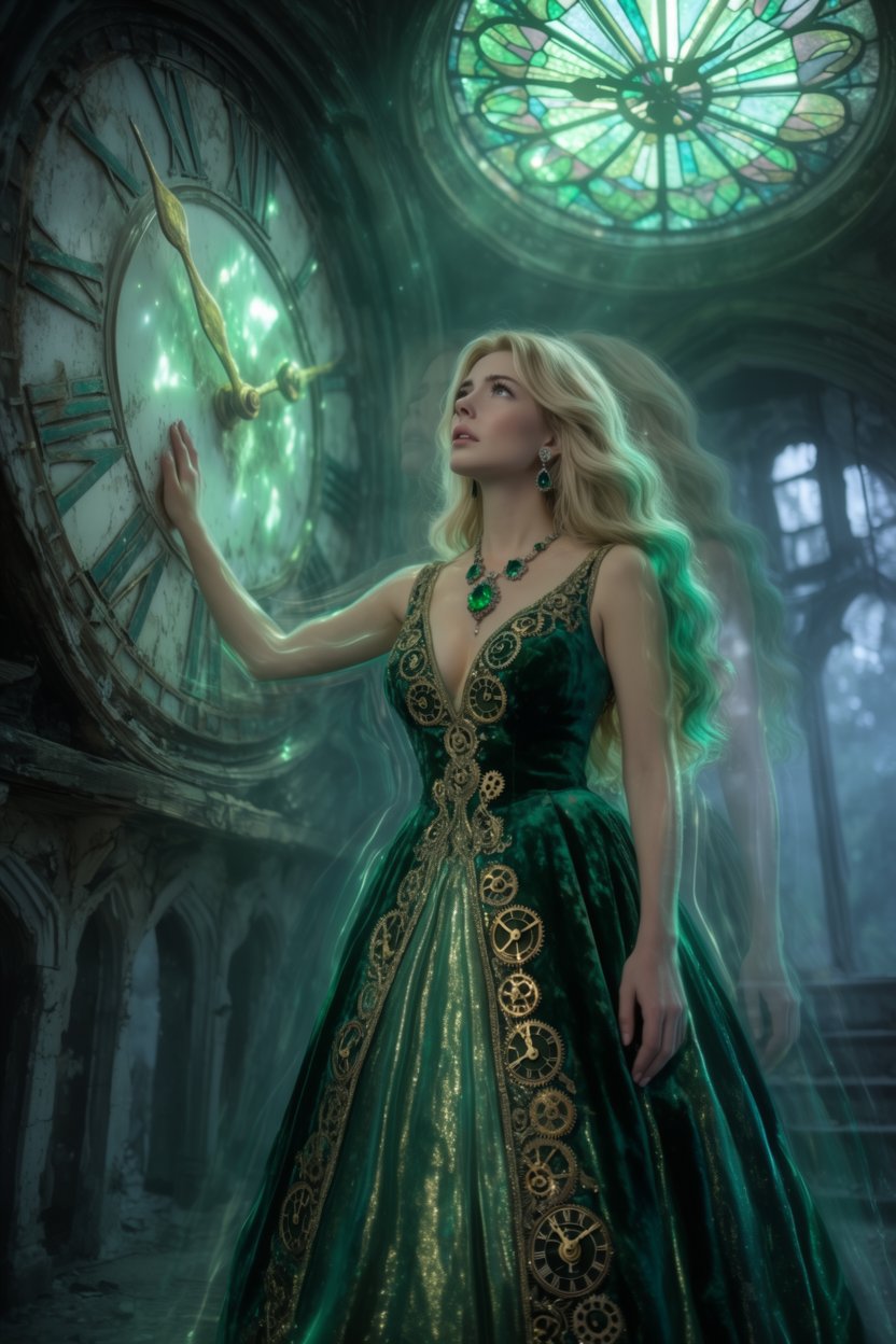 I use Krea, this is with the new Krea 2. May 18 - Emerald • Clock • Echo #3wordchallenge