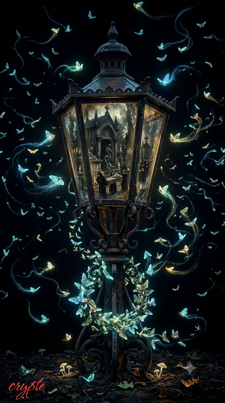 #dailyspark “Moths holding a funeral for a streetlight”🌖 When the artificial sun goes out, it is the…