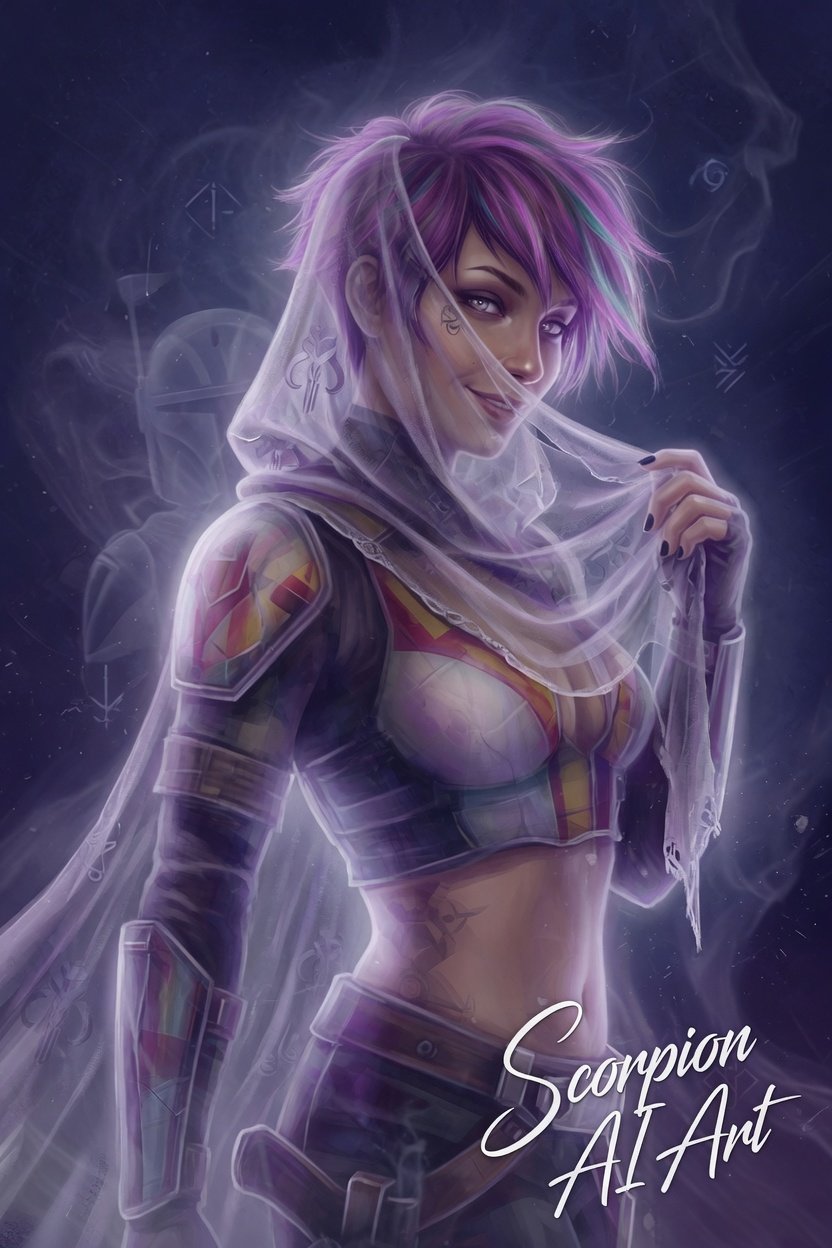 May 24 - Translucent • Veil • Ghost #3wordchallenge #aiartstyle Sabine Wren