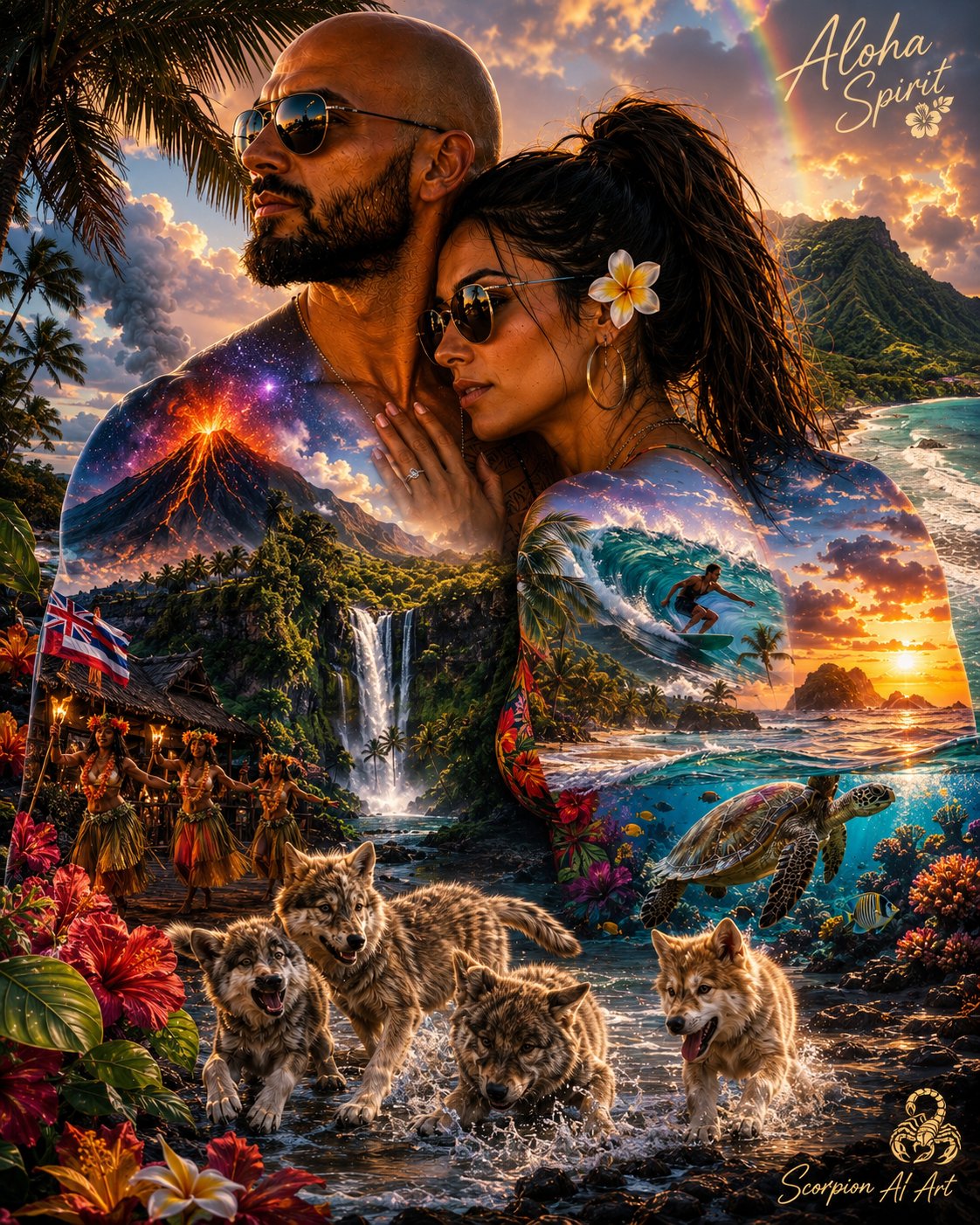 🌺 Day 15 — Hawaii (USA) 🇺🇸 #BucketList Challenge • Hosted by Scorpion Ai Art Day 15 rises on a warm…