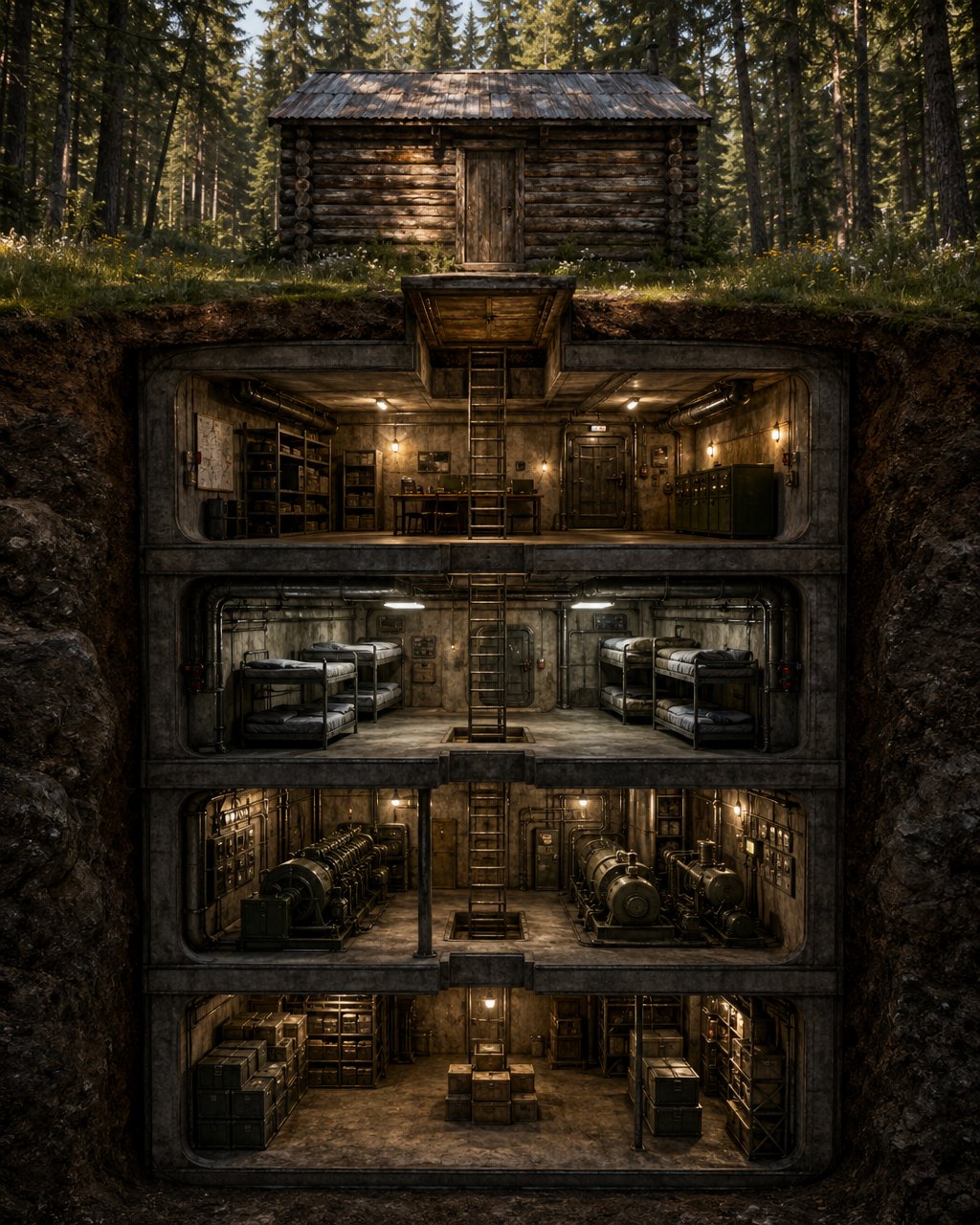 Here's my bunker design. It doesn't look like much on the surface. I don't think I'm getting robbed.