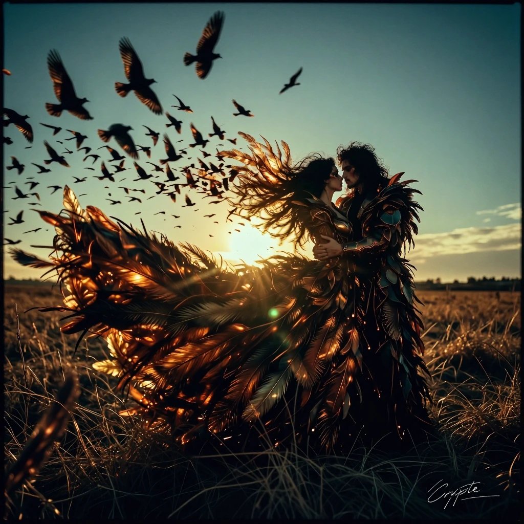 FeatherFashion #AutumnEdition #ScorpionAIArt🍂🍁🔥 Day of Finale :Together in Feathers. A Cinematic Mas…