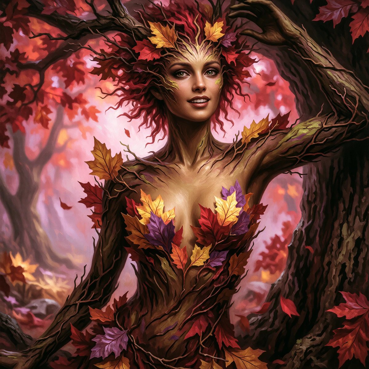 #AugJedAi26 Dryad / Crimson / Autumn Leaves