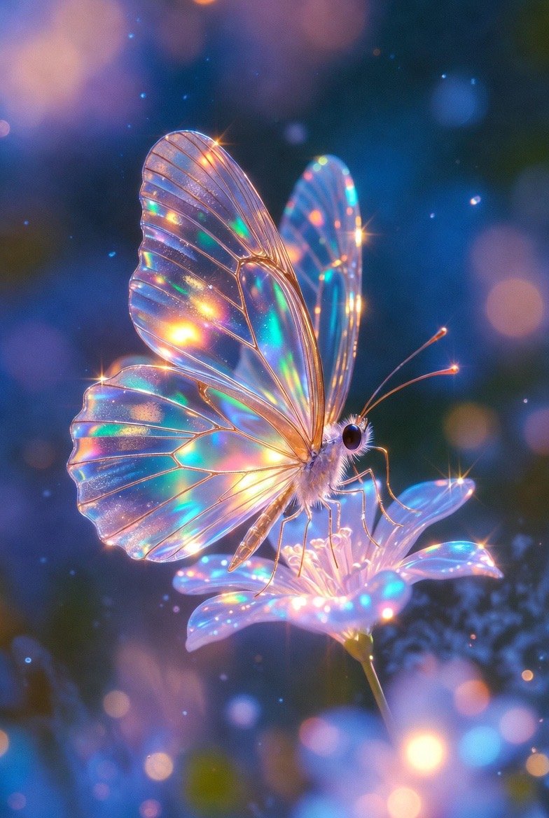 #AllThingsSpring April Challenge #aiartcommunity All Welcome to Join Day 3 Glass Butterfly 🦋