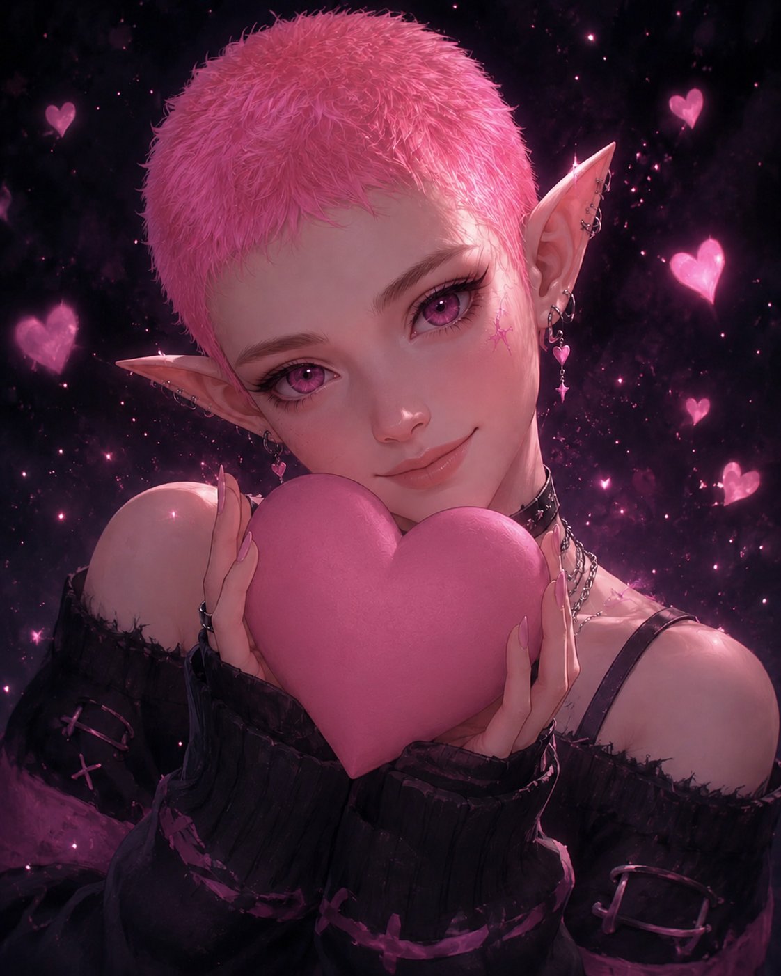 A non-glowing heart version.