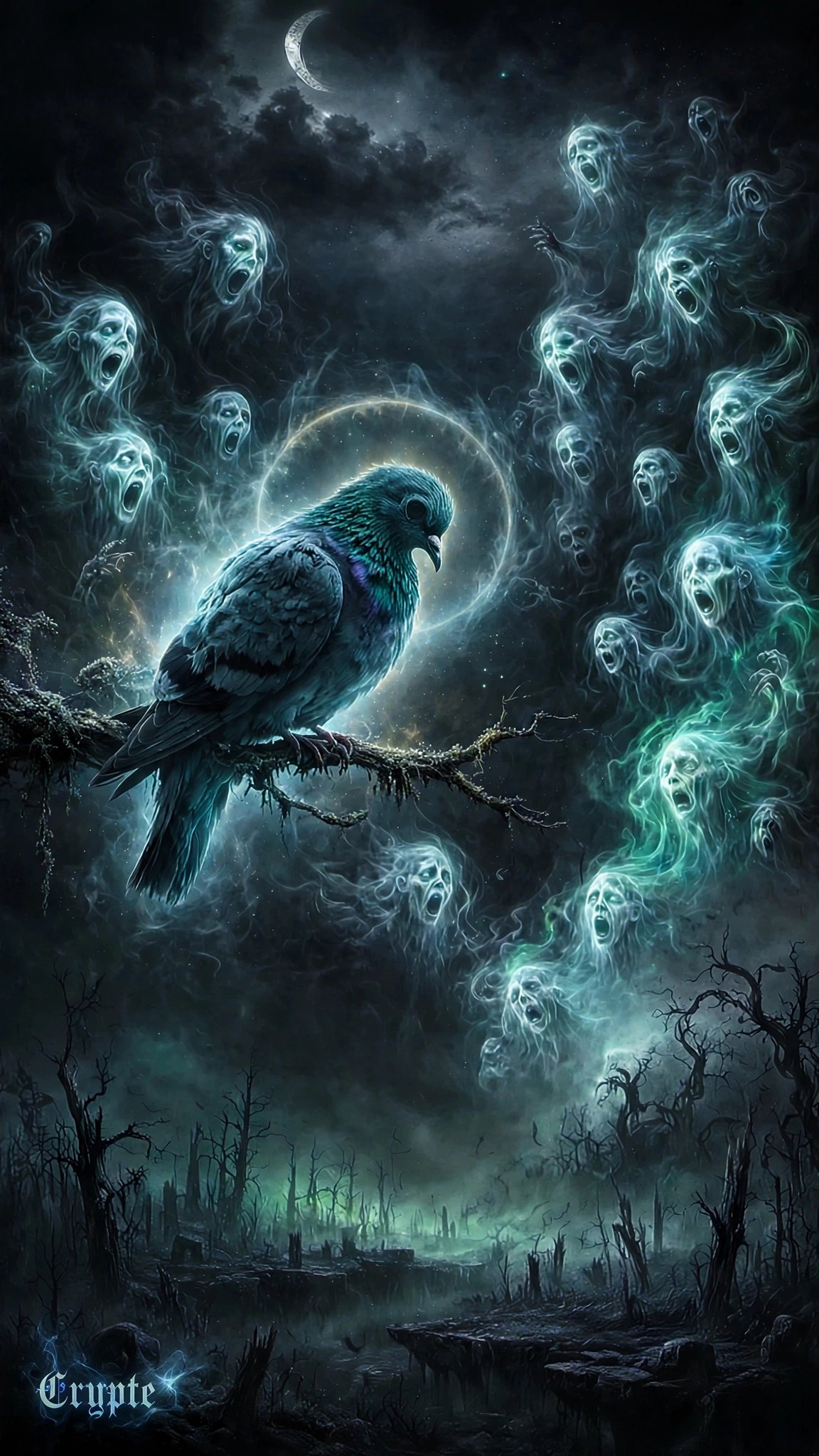 #dailyspark “the last passenger pigeon's last thought”🌒 "Between the dead and the moon, the jade bir…