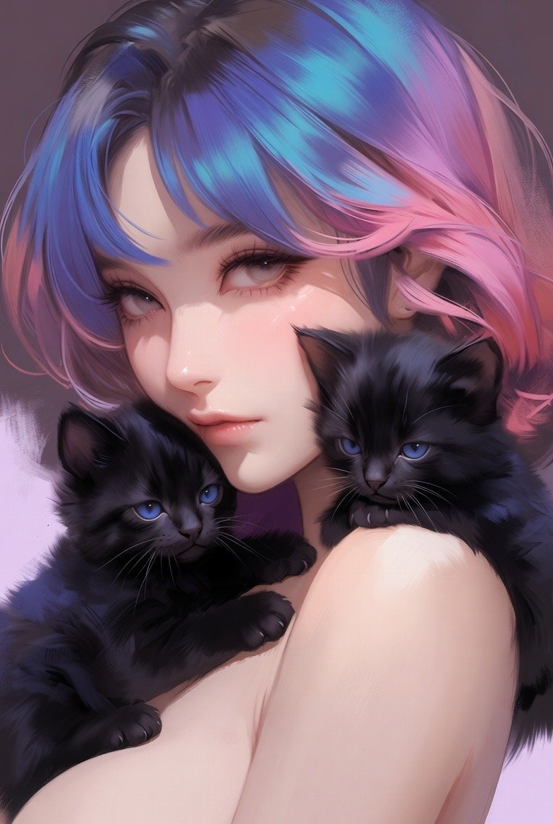 Pet Cat #Caturday #AIart “Precious Love” More inspiration for our favorite cat lover @Jinx