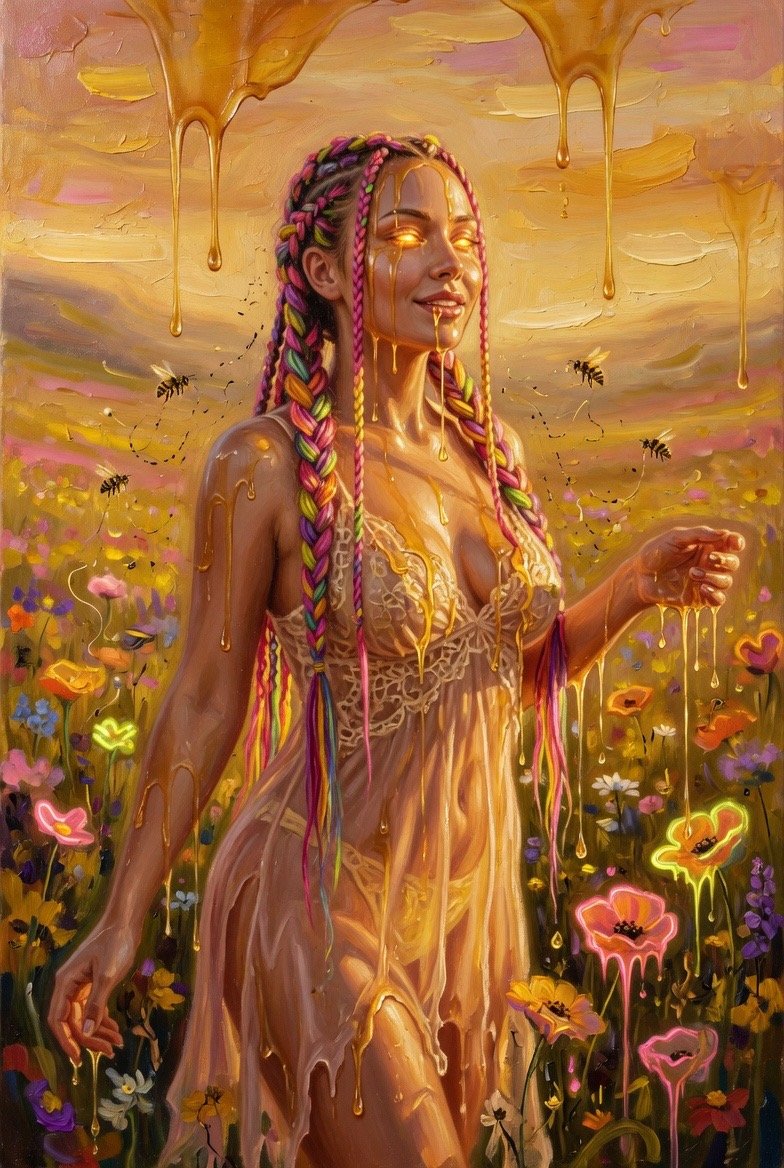 #AllThingsSpring April Challenge #aiartcommunity All Welcome to Join Day 6 Honey 🍯 and Sunlight ☀️