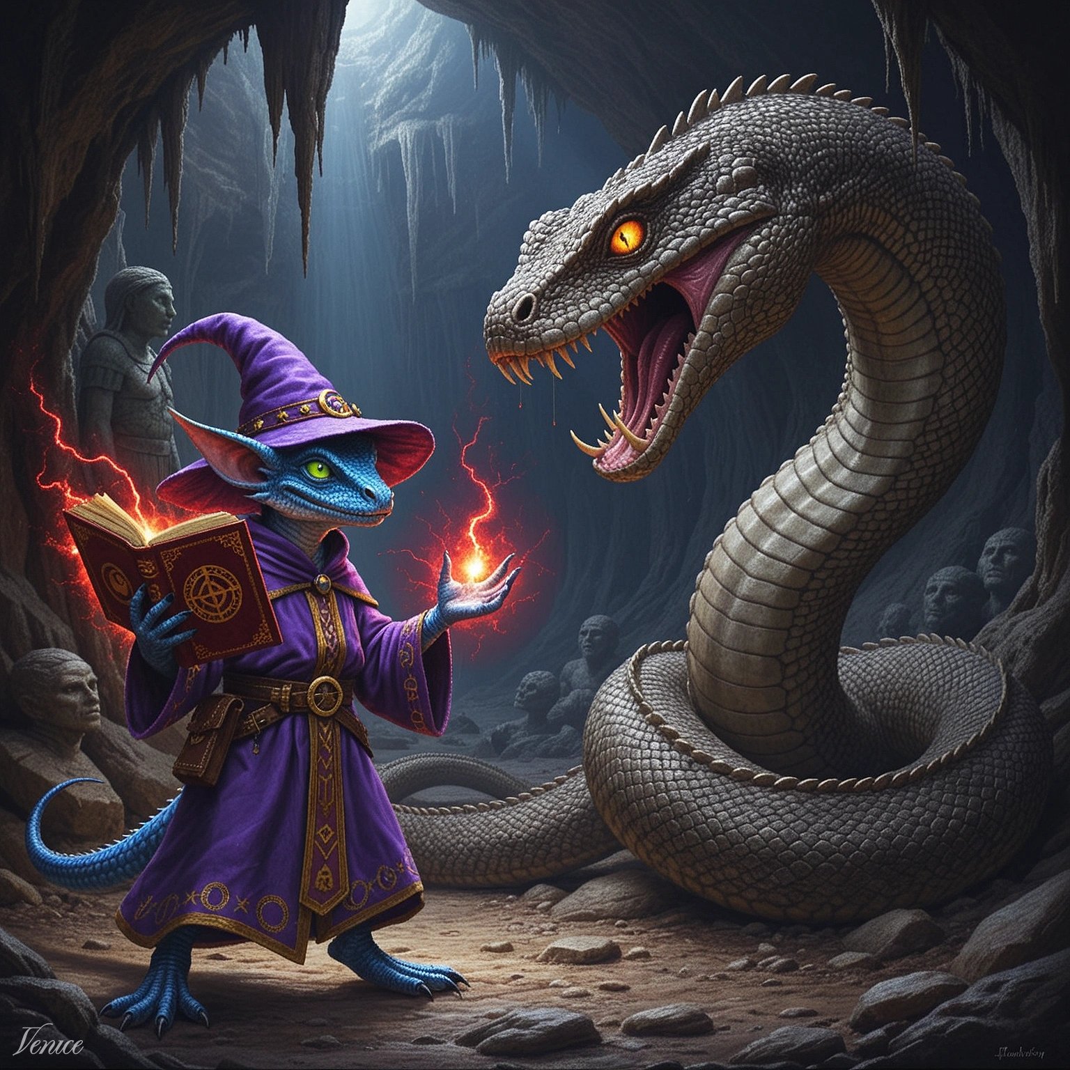 #RAIndomEncounters Day 4: 10 3 17 - Kobold / Wizard / Basilisk The Diminutive Dragon vs the King of…