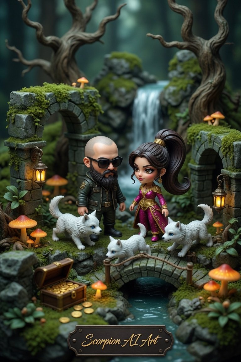 #AI2WchRound3 by @cyberpopdreams 01 – Style: Miniature Style Cartoon: Create a cartoon as a miniatur…